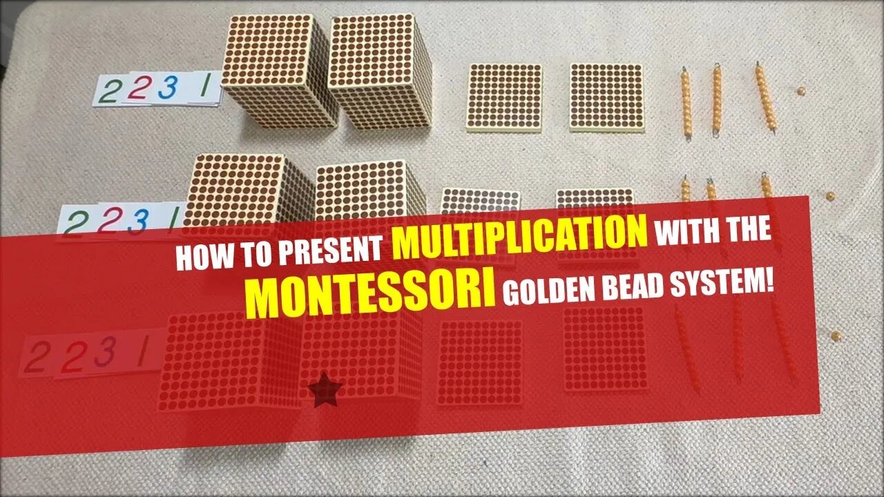 How to present MULTIPLICATION with the Montessori Golden Beads (Bank Game/Collective Exercises)