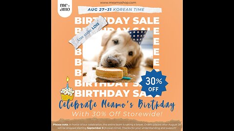 Sale 30% off Meamoshop August 27-31 Code Lois Storewide