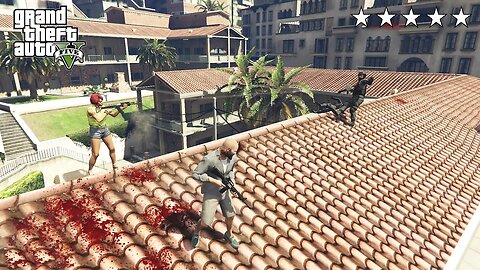 GTA 5 - Michael and Tonya's FIVE STAR COP BATTLE (GTA V Funny Moment)