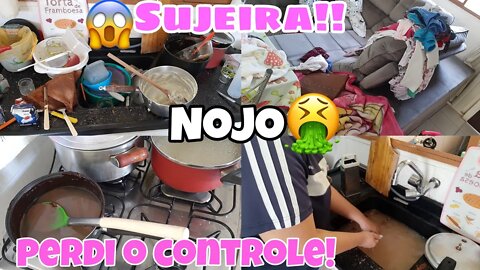 NOJEIRA🤮!! PERDI O CONTROLE😰 FICOU TUDO MUITO SUJO||FAXINA PESADA