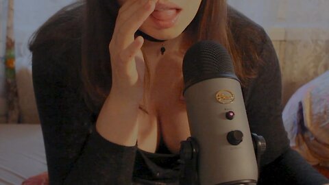 asmr tongue fluttering on blue yeti