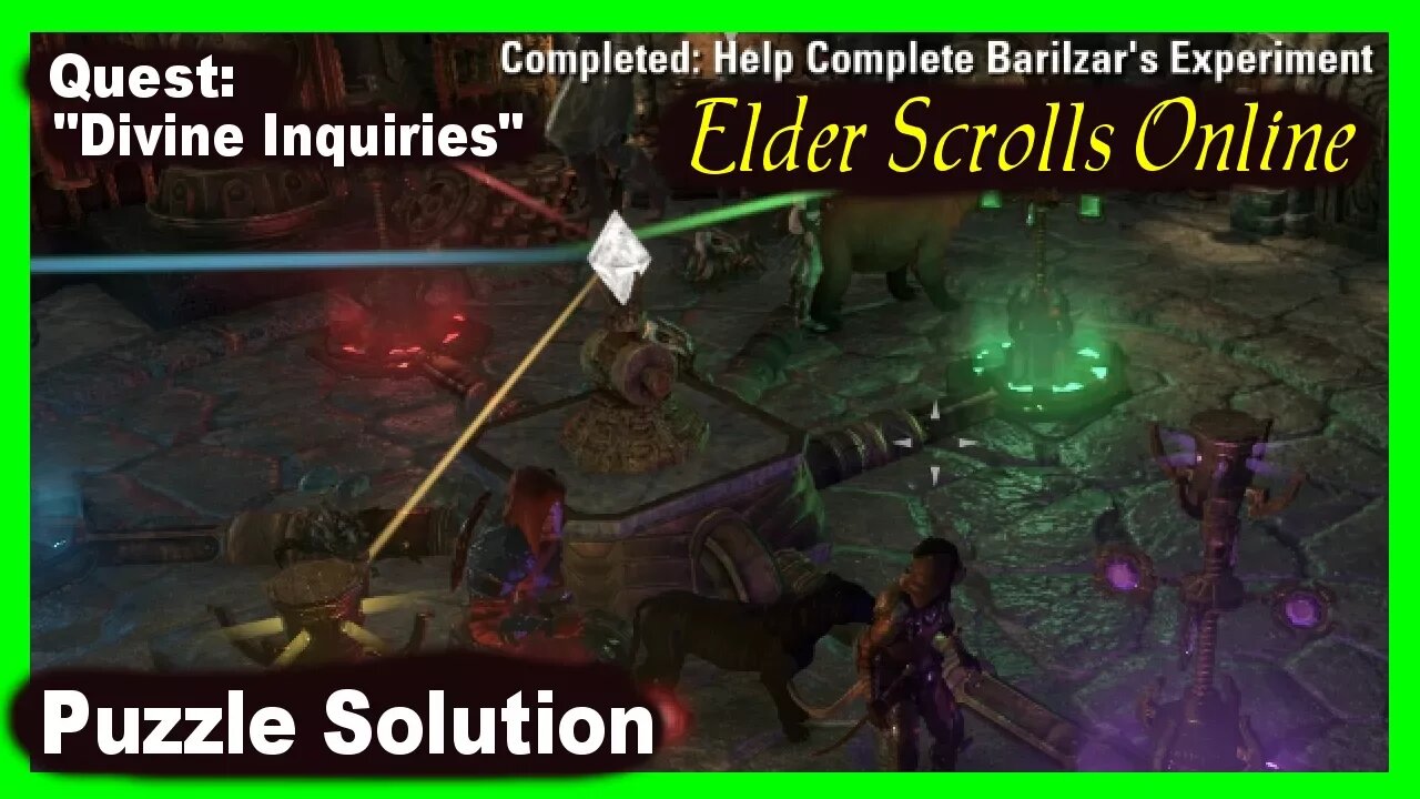 ESO Puzzle Solution "Divine Inquiries" quest - Barilzar's Tower - Elder Scrolls Online Morrowind