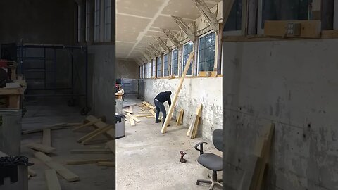 Wood shop reno - dismantling old workbench #shorts #short #renovate