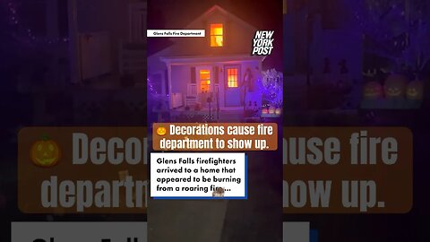 Halloween decorations cause the fire department to show up. #halloween