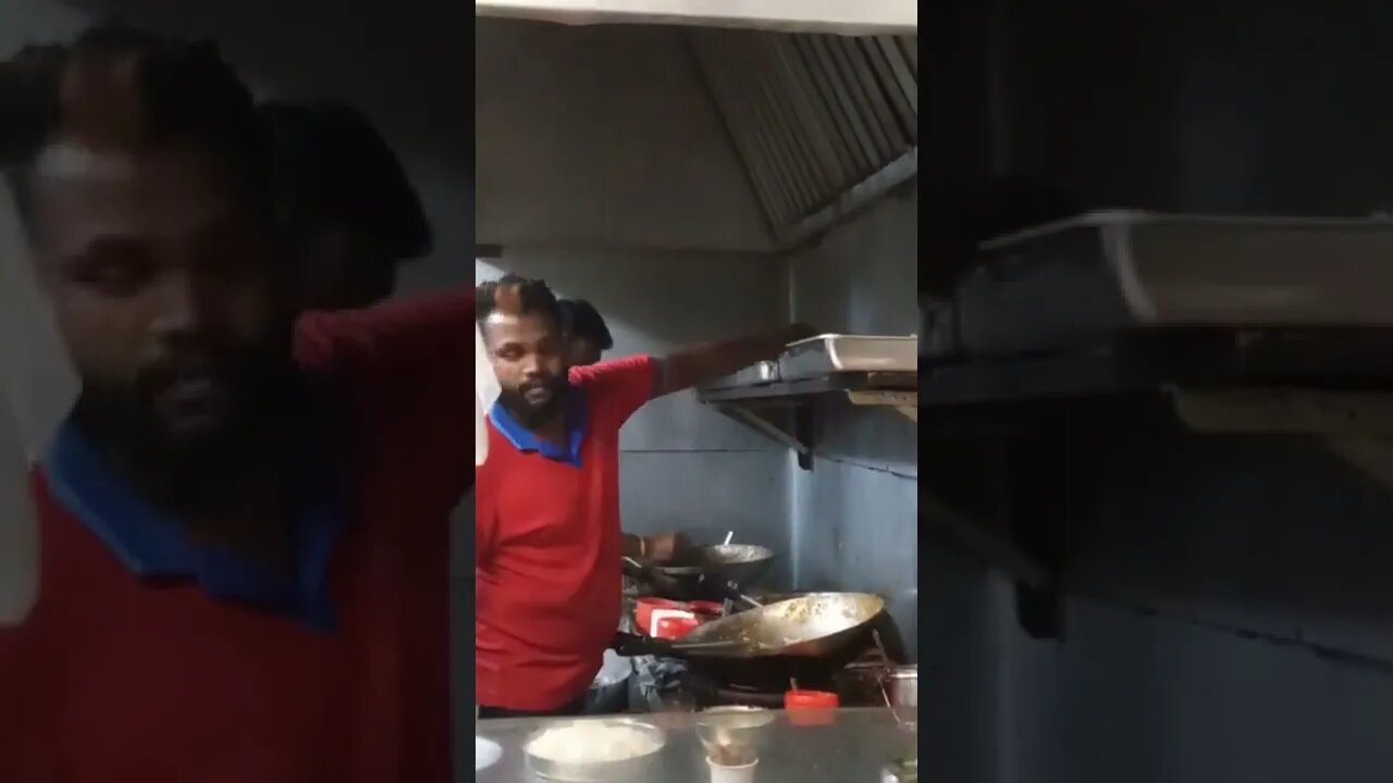 String hoppers Kottu making at a street food outlet. 😉