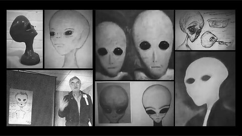 Faces of an alien and the terror of the ET abduction phenomenon discussed by Budd Hopkins, 1988