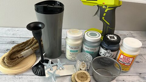 Adorable Lighthouse DIY || Using a Travel Cup From Dollar Tree || Just 1 Easy Craft