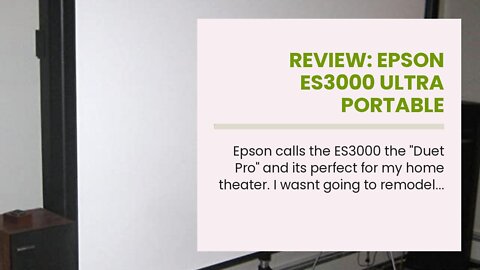 Review: Epson ES3000 Ultra Portable Projection Screen (V12H002S3Y),Black/White