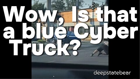 Blue Cyber Truck, causes commotion