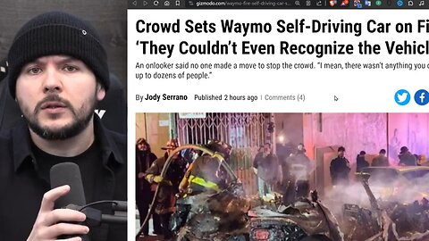 Rioters DESTROY Self Driving Taxi In SF, Far Left Policy BACKFIRES On Big Tech In SF