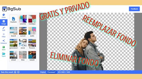 Eliminar o reemplazar el fondo de fotografías gratis con BgSub