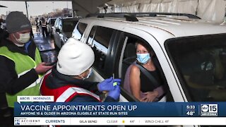 Arizonans 16+ eligible for vaccine registration on Wednesday