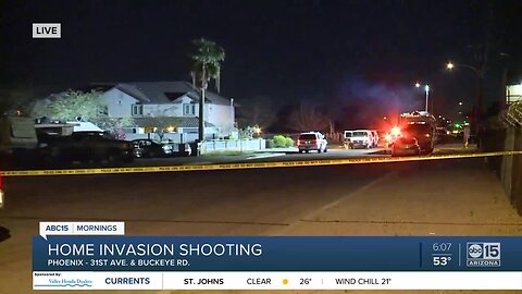 Three hospitalized after home invasion and shooting in Phoenix