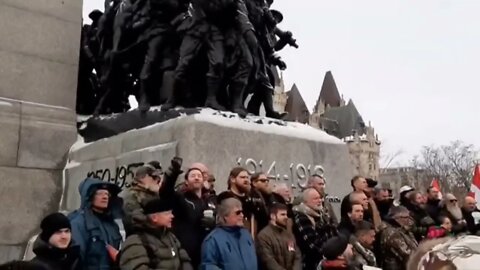 Veterans remove barriers from Ottawa War Memorial and sing O'Canada Feb.12, 2022 | IrnieracingNews