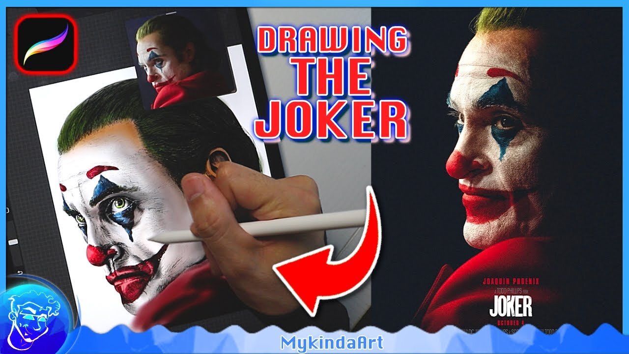 How to draw Joker (Joaquin Phoenix) | Step by Step Painting Tutorial