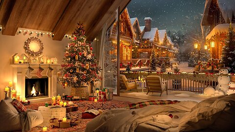 Christmas Jazz in Your Bedroom with Snowflakes and Fireside Serenity 🕯️🎄