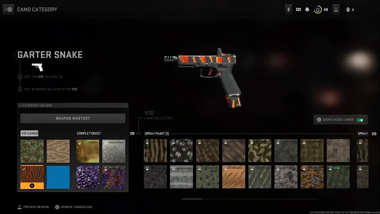 CAMO GRIND FOR THE X12 PISTOLS WITH 22 KILLS IN SHIPMENT Call of Duty Modern Warfare II