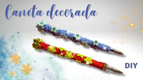 CANETA DECORADA COM TECIDO PELÚCIA! MUITO FOFA! DIY! FAÇA VOCÊ MESMO! É MUITO FÁCIL! PEN DECORATION!