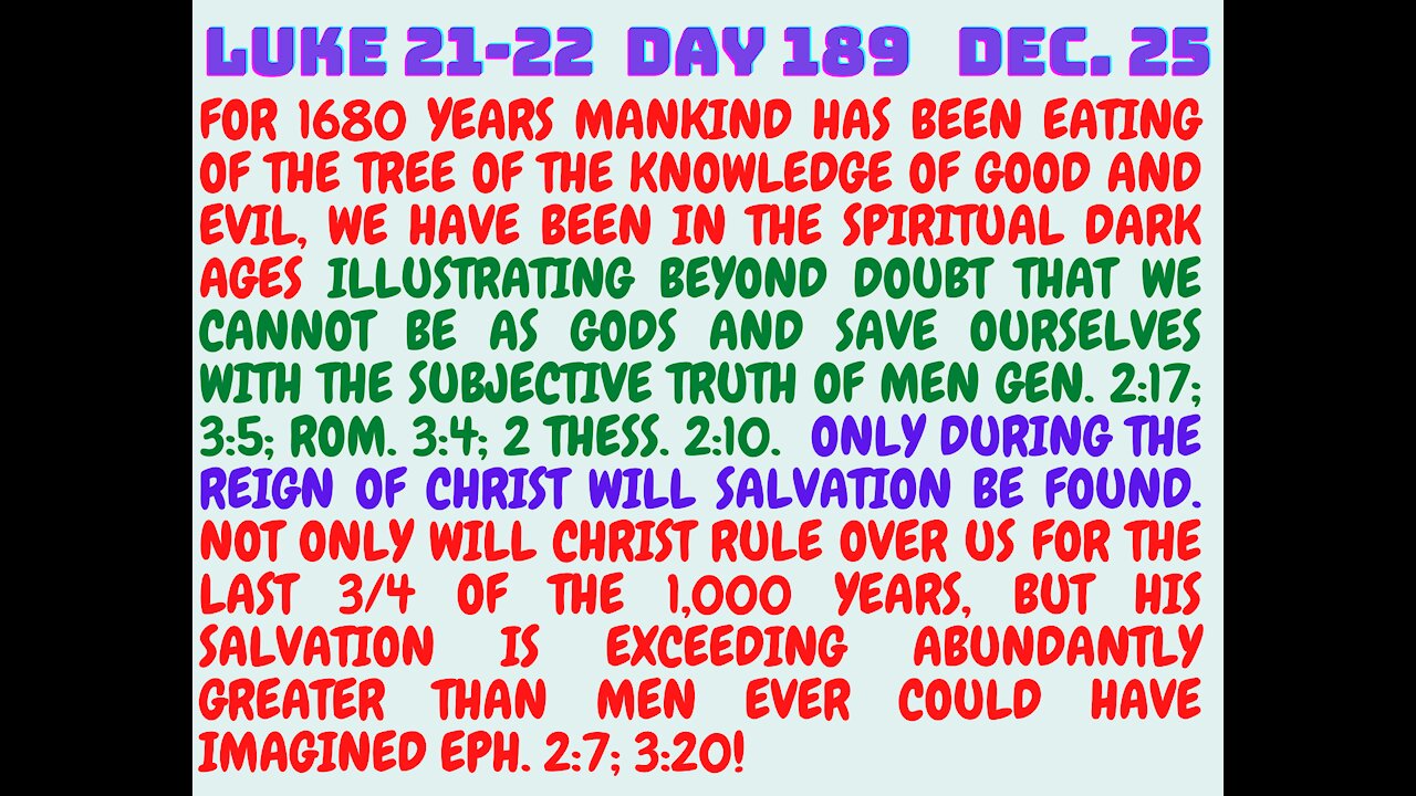LUKE 21-22. THE SALVATION OF HUMANITY POURED OUT FROM HEAVEN!