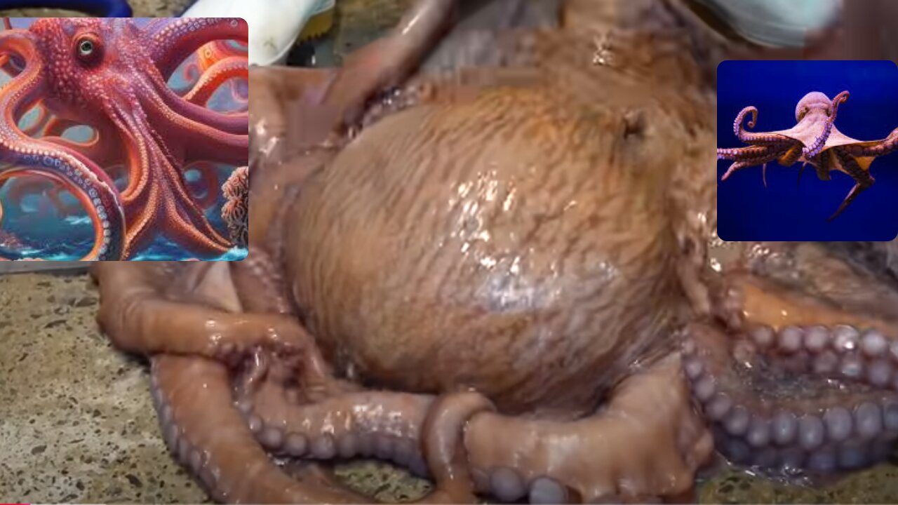 Seasoned Octopus Salad cooked with 17kg Giant Octopus - Korean street food