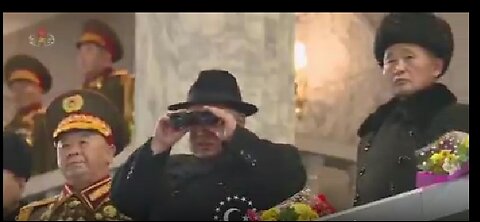 Kim Jong-Un pleased with troops marching perfectly