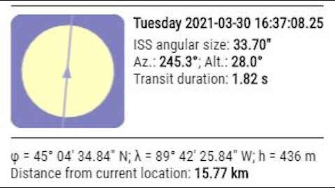 Solar transit 03-30-21