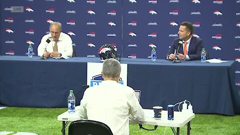 Broncos coach Vic Fangio and GM George Paton hold press conference after first round pick