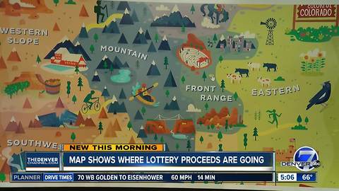 Map shows where lottery proceeds are going