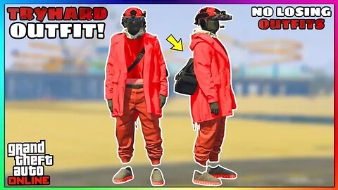 Easy Red Joggers Invisible Torso Glitch Tryhard Modded Outfit (No Transfer) (GTA Online)