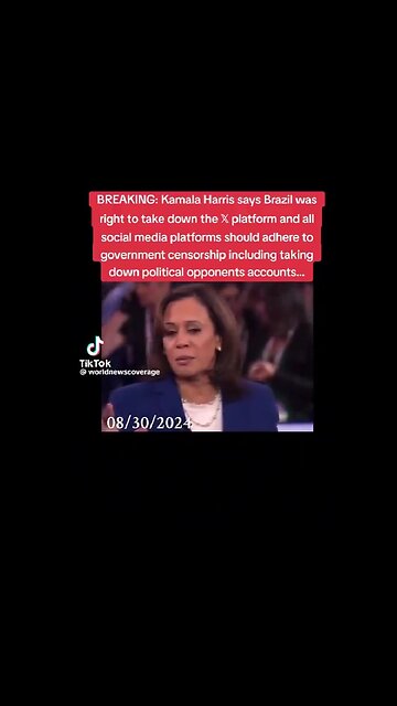 Kamala Backs Brazil's Move to Ban X; May Do the Same if Elected