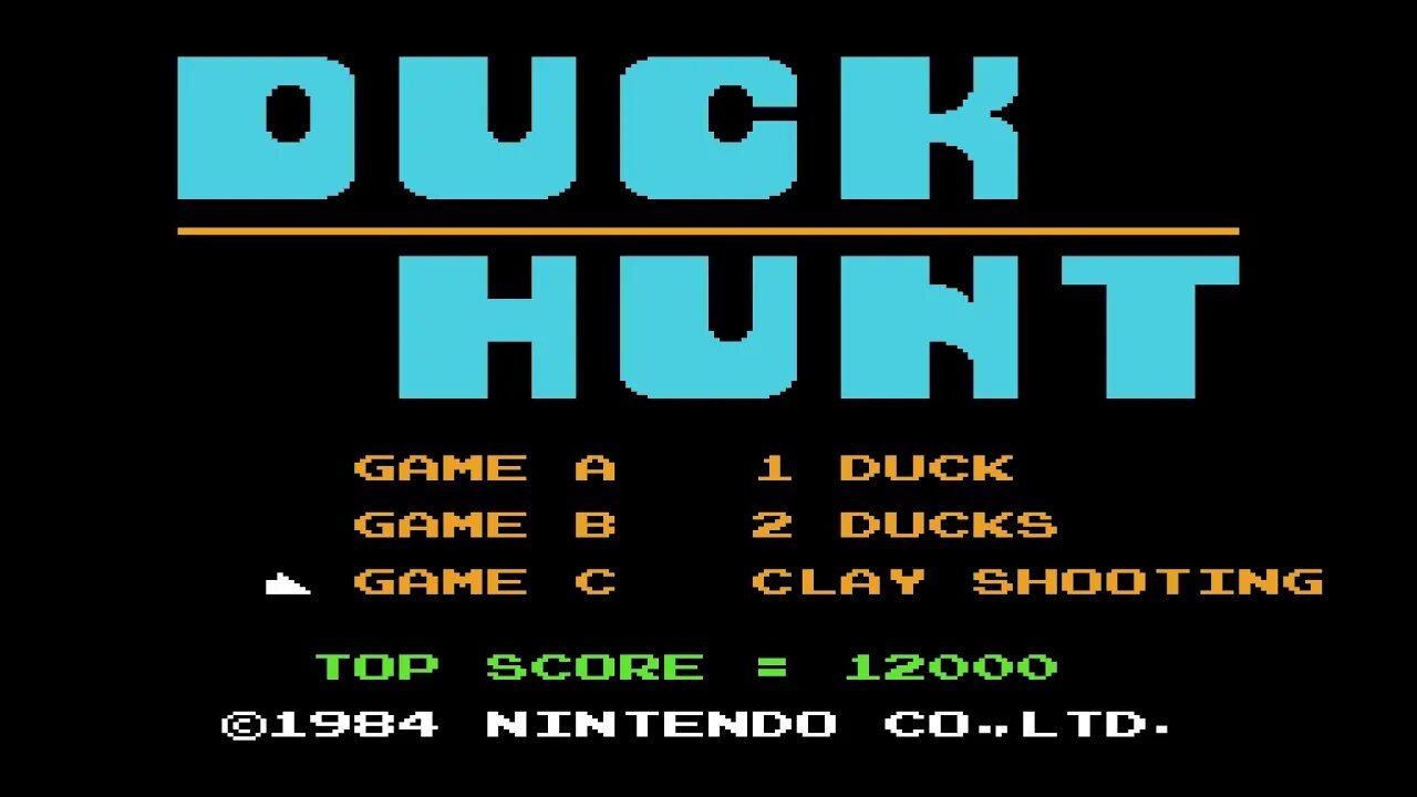 Duck Hunt (1984) 999,999 score (Clay Shooting) [NES Zapper] [NES]