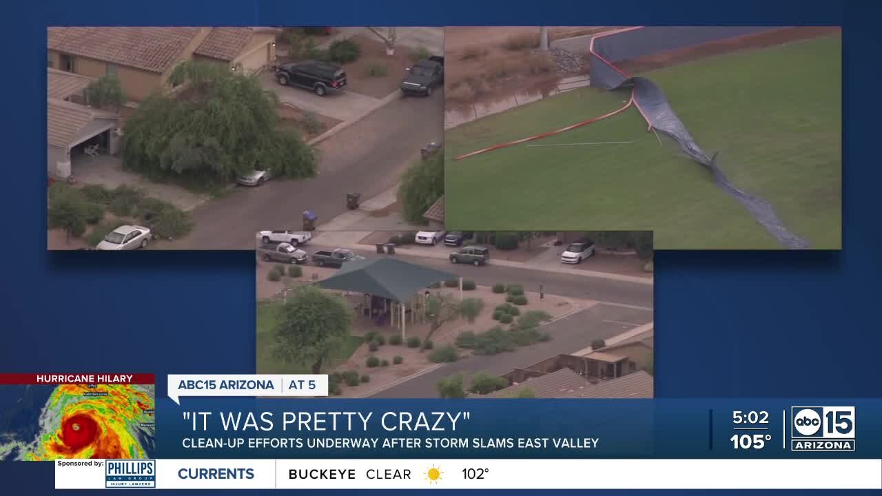 Clean-up efforts underway after storm slams East Valley