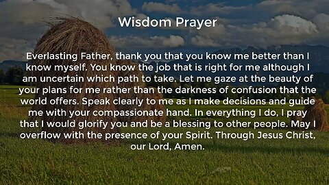 Wisdom Prayer (Prayer for Job Seekers)