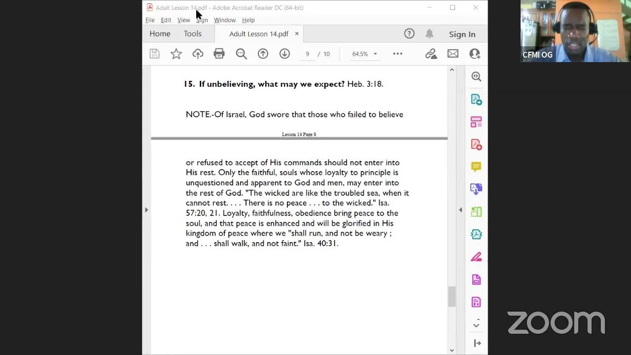 Lesson 14 [Sabbath School - God in Nature, OG] #CFMI