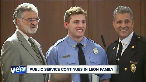 Cleveland firefighter given same badge number his dad wore when he was killed in the line of duty