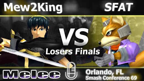 MVG FOX|Mew2King (Marth) vs. CLG|SFAT (Fox) - Losers Finals Melee - SC:69