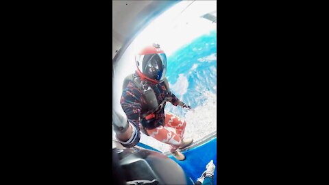 Parachute jump over california