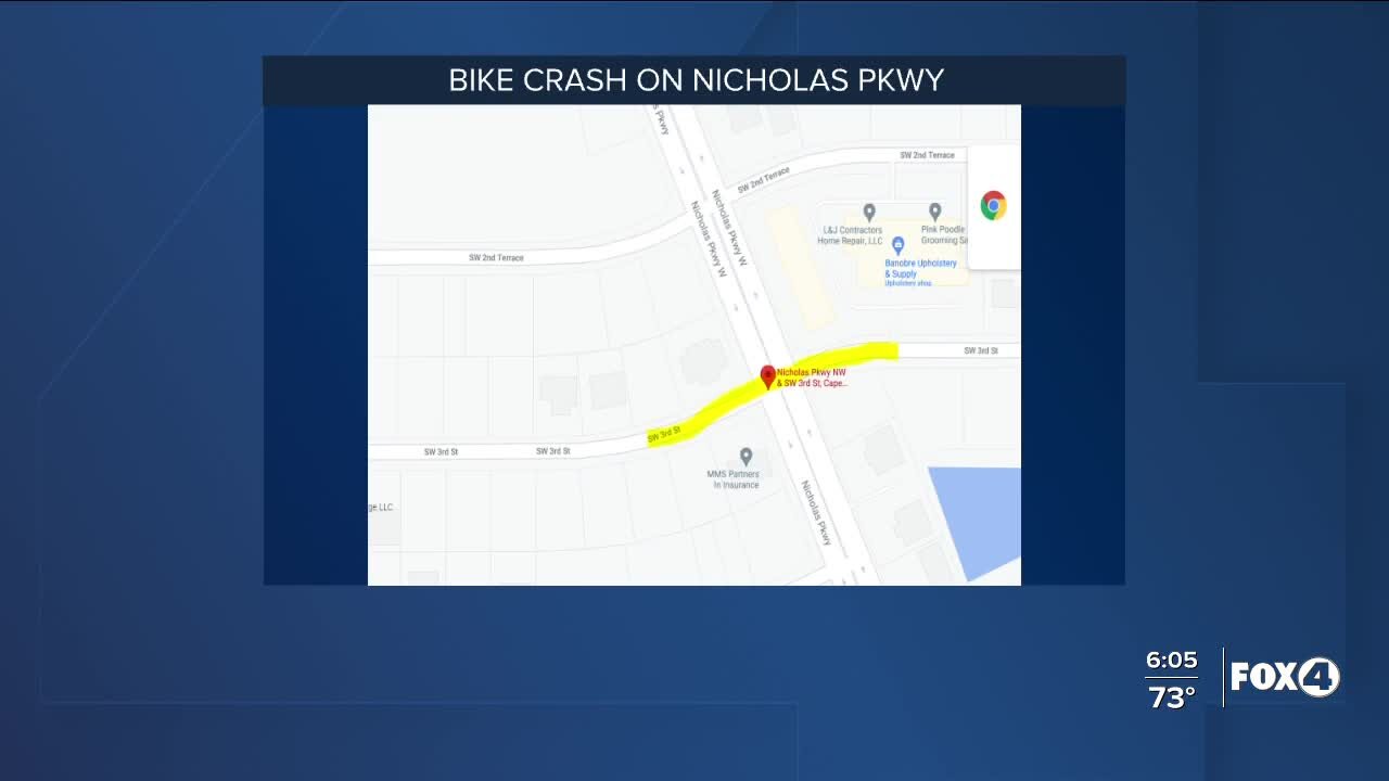 Bike crash on Nicholas Parkway in Cape Coral