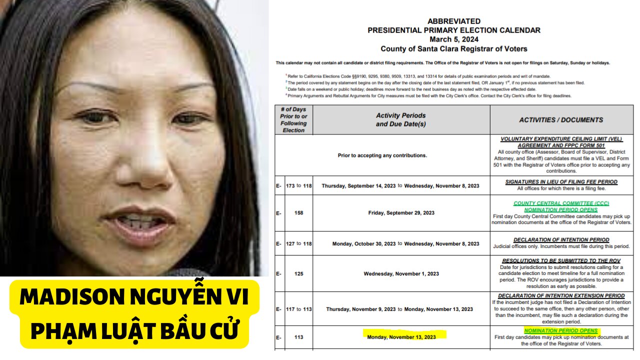 Tin 28/6/2023 Madison Nguyễn Vi Phạm Luật Bầu Cử