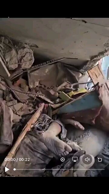 Bodies under the rubble in Gaza Palestine.