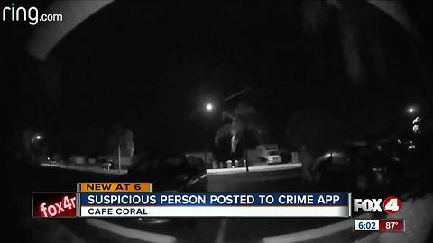 Suspicious person posted to crime app