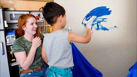 NEVER let your 3 year old paint the house!