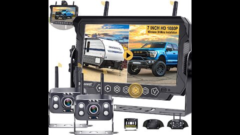 RV Trailer Backup Camera Wireless 2-Cameras