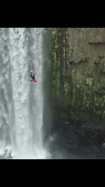 This is by far the most epic waterfall dive you will ever see