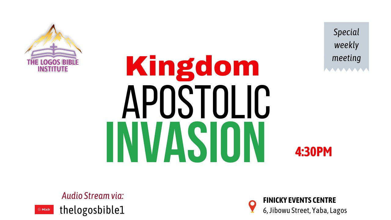 WEDNESDAY 2022-05-18 - GOD'S TIMELY CHARGE TO THE INTERCESSORS OF NIGERIA - APOSTLE OSAIHIE ODIGWE
