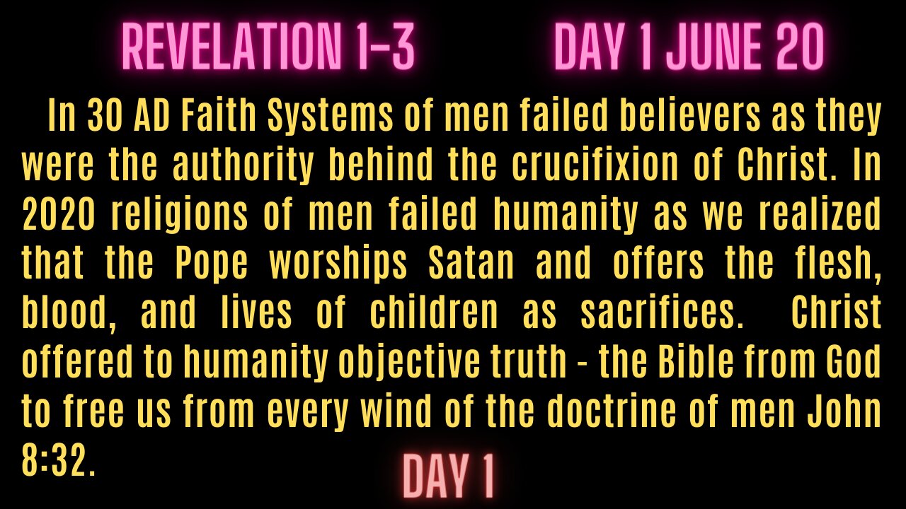 Revelation 1-3 We have to overcome the religions of men to enter into the Kingdom.