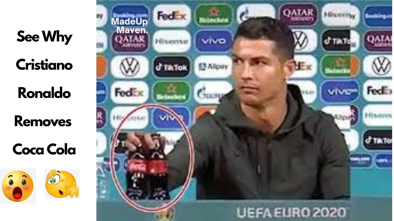Funny Cristiano Ronaldo Removes Coca Cola Bottles