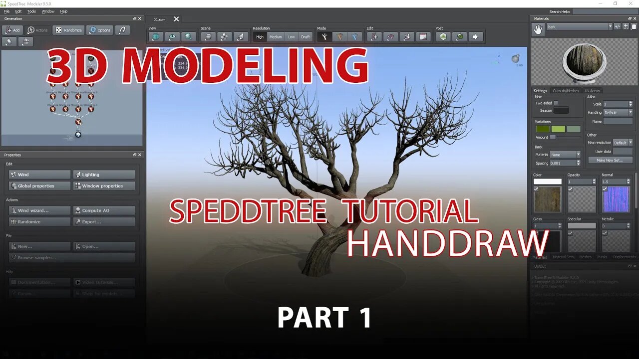 3D modeling: speedtree tutorial how to use handdraw