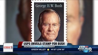 USPS unveils stamp honoring George H.W. Bush