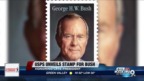 USPS unveils stamp honoring George H.W. Bush